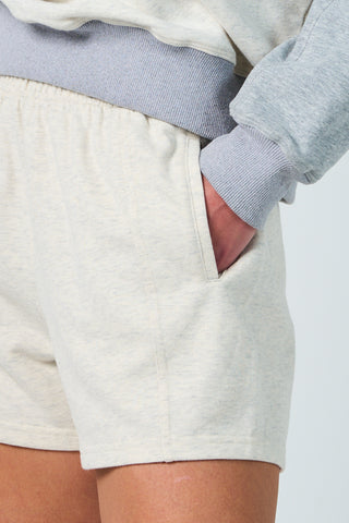 Heathered Knit Lounge Shorts – Comfy Cotton Blend- Heather Grey