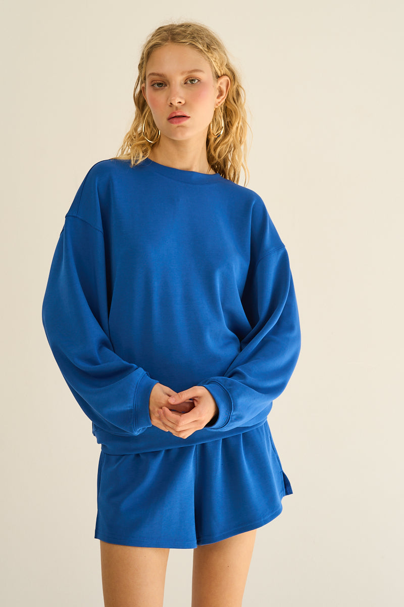 The Greii - Buttery Modal Sweatshirt – Blue Ocean Oversized Pullover