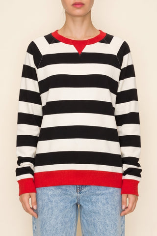 The Greii - Long Sleeve Sweater - Black / Red