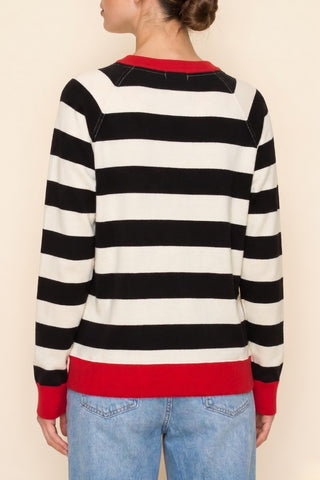 The Greii - Long Sleeve Sweater - Black / Red