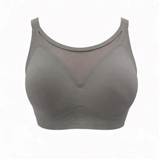 Jady K Lori Bralette – Mesh Inset Wireless Bra - Gray