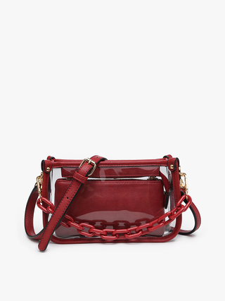 Jen & Co. - Jessica Clear Crossbody Bag – Chain Strap