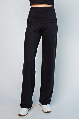 Rae Mode Butter Straight Casual Yoga Pant - Black
