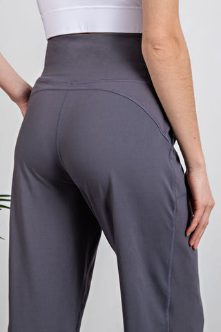Rae Mode Butter Straight Casual Yoga Pant - Charcoal