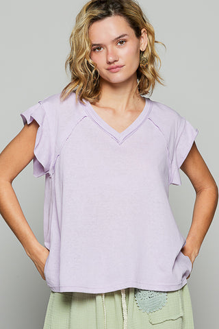 POL V-Neck Short Sleeve Top