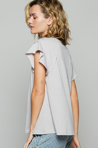 POL V-Neck Short Sleeve Top