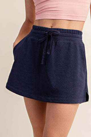 Rae Mode - French Terry Casual Skort - Navy