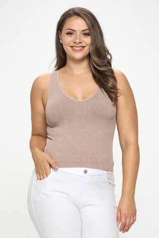 Yelete Seamless Reversible Stonewashed Ribbed Tank
