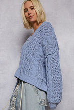Load image into Gallery viewer, POL V-Neck Semi Cropped Top Chenille Sweater
