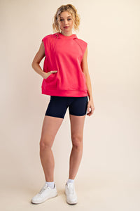 Rae Mode French Terry Oversized Sleeveless Hoodie