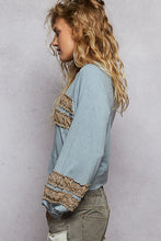 Load image into Gallery viewer, POL Cornflower Blue Balloon Sleeve Jersey Top
