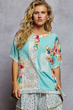 Load image into Gallery viewer, POL Short Sleeve Ribbed Top - Aqua
