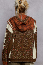 Load image into Gallery viewer, POL– Peace &amp; Star Patch Terry Hoodie Jacket
