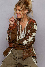 Load image into Gallery viewer, POL– Peace &amp; Star Patch Terry Hoodie Jacket
