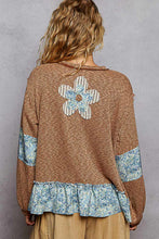 Load image into Gallery viewer, POL Flower Patch Ruffle Hem Top in Rustic Brick

