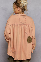 Load image into Gallery viewer, POL Relaxed Fit Ballon Sleeve Patch Shirt
