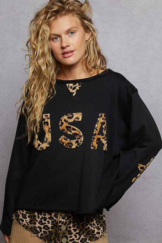 POL Round Neck Long Sleeve Top