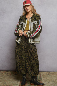 POL Leopard Crochet Patchwork Jacket | 100% Cotton