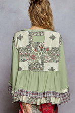 Load image into Gallery viewer, POL Ruffle Detail Woven Top – Boho Long Sleeve
