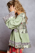 Load image into Gallery viewer, POL Ruffle Detail Woven Top – Boho Long Sleeve
