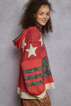 Load image into Gallery viewer, POL Paisley Patch Thermal Hoodie – Relaxed Balloon Sleeve
