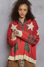 Load image into Gallery viewer, POL Paisley Patch Thermal Hoodie – Relaxed Balloon Sleeve

