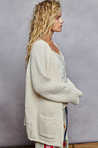 POL Long Sleeve Relaxed fit cardigan with pockets