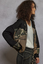 Load image into Gallery viewer, POL Quilted Camo Hoodie Jacket – Edgy Mixed Media Style
