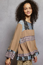 Load image into Gallery viewer, POL Ruffle Detail Woven Top – Boho Long Sleeve

