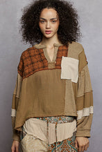 Load image into Gallery viewer, Pol Oversized Gauze Patchwork Top
