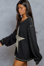 Load image into Gallery viewer, POL Thermal Star Patch Studded Relaxed Fit Top
