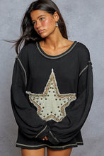 Load image into Gallery viewer, POL Thermal Star Patch Studded Relaxed Fit Top
