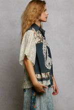 Load image into Gallery viewer, JAN26 ARRAY POL Short Sleeve Jacket Top- Navy Multi
