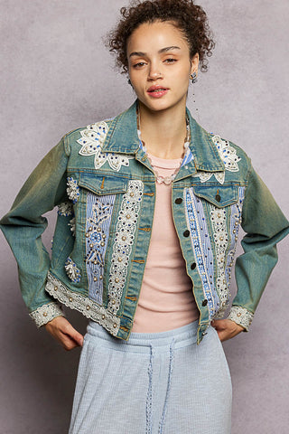 POL - Cropped Denim Jacket - Denim
