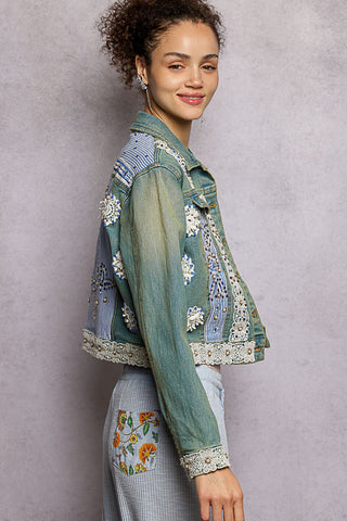 POL - Cropped Denim Jacket - Denim