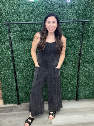 Davi & Dani Black Spaghetti Strap Jumpsuit – Boutique Style