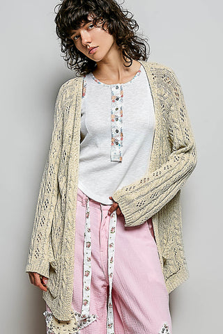 POL - Relax Fit Sweater Cardigan - Natural