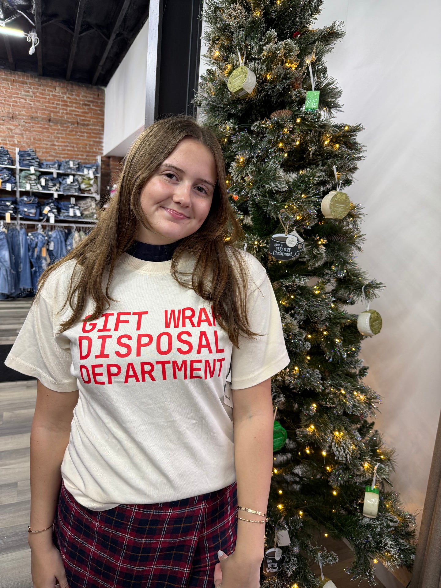 Grace + Emma Gift Wrap Disposal Department Graphic Tee