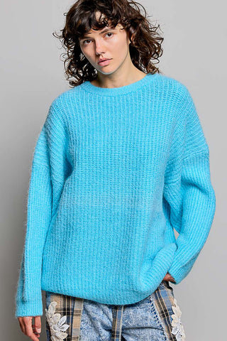 Pol Aqua Blue Knit Sweater