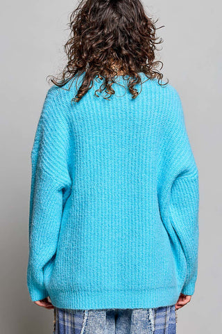 Pol Aqua Blue Knit Sweater