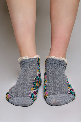 Pol - Textured Knit Crew Socks - Multicolor