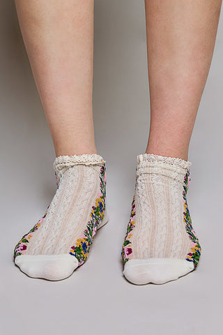Pol - Textured Knit Crew Socks - Multicolor