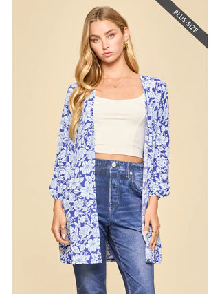Dear Scarlett Lightweight Open-Front Cardigan- Ocean Blue