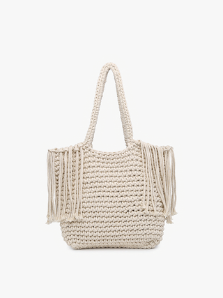 Jen & Co. - Gracie Macrame Satchel w/ Fringe