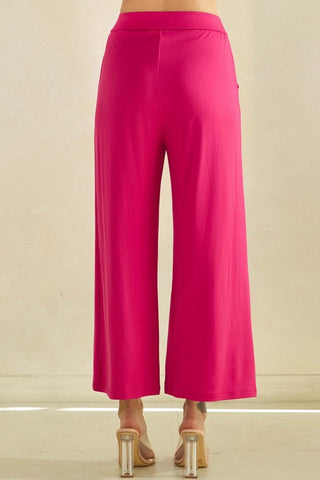 UltraCozy Peach Skin Wide Leg Pants - Fuschia