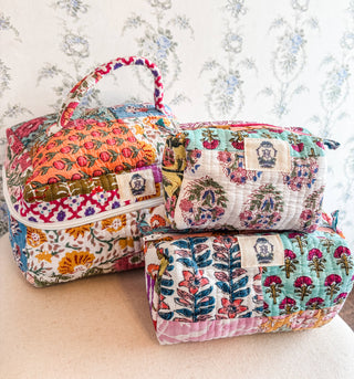 Heart of Grace - Wildflower Patch | Quilted Cosmetic Bags-set of 3