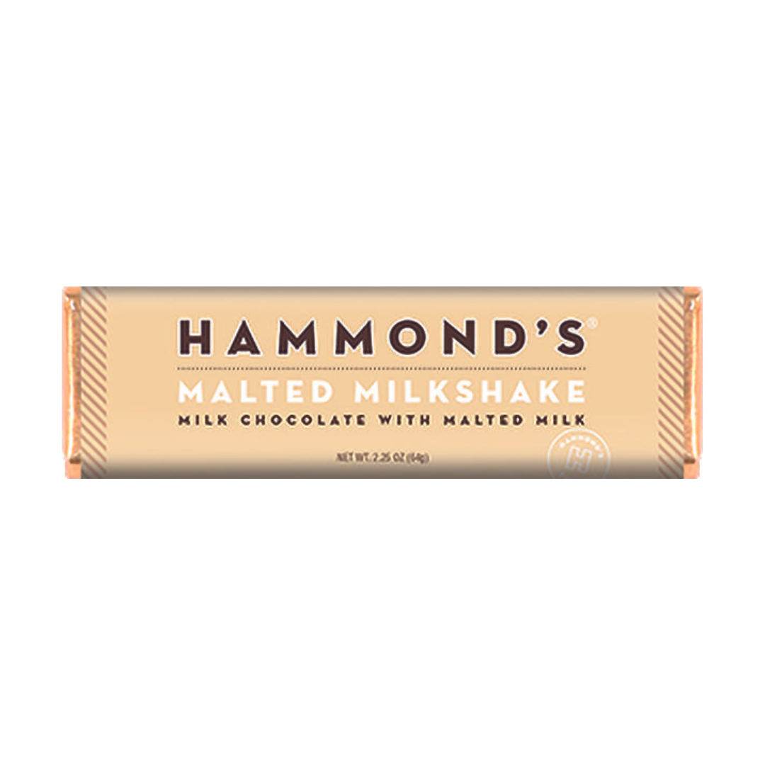Hammond's Candies - Candy Bar - Milk Chocolate - Malted Milkshake - 2.25 oz