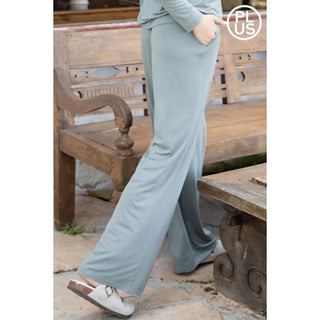 Rae Mode Modal Wide Leg Pants Green Pea