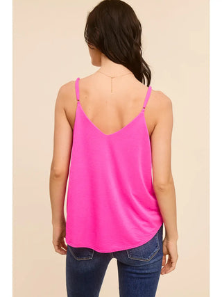 Charlotte Avery V-Neck Cami Tank – Fuschia