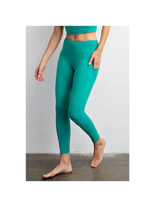 Rae Mode Butter Soft High-Waist Leggings with Pocket – Full Length - Emerald Green